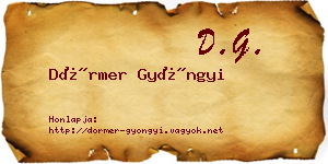 Dörmer Gyöngyi névjegykártya