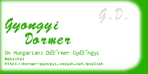 gyongyi dormer business card